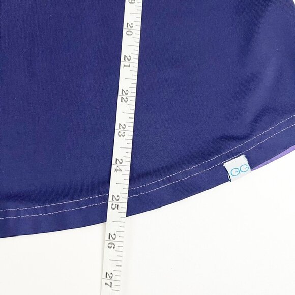 GG Blue Top Womens L Purple Blue White Yellow Colorblock Golf Tennis Pickle Ball - Picture 10 of 13
